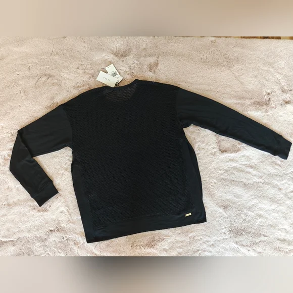 Alala Heron Mesh Knit Oversized Long Sleeve Sweatshirt in Black size Small - Picture 7 of 15